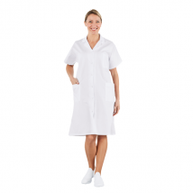 Blouse blanche pour femme manches courtes à pressions inox - PBV - Taille 0