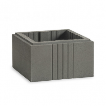 Élément de pilier Rigato en béton - Gris - 40,0 CM x 40,0 CM x 17,1 CM