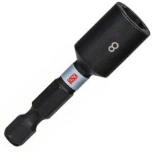 Douille magnétique Impact Control Bosch 6 pans 1/4" côte sur plats 8 mm