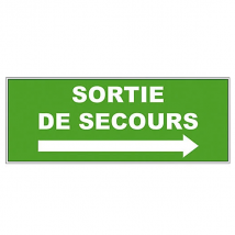 Panneau "Sortie de secours à droite" - 320 mm x 120 mm PVC Vert