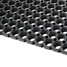 Tapis caillebotis en caoutchouc noir 100 x 150 cm M68
