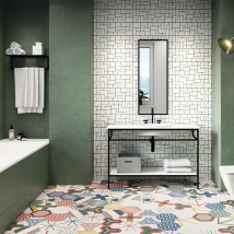 Faïence murale rectifiée pour cuisine et salle de bain - Stay - 20,0 CM x 60,0 CM - ép. 8,00 MM - décor Juk Vert