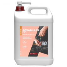 Gel nettoyant microbilles pour mains parfum orange - salissures fortes - Aexabilles Aexalt - bidon avec pompe 4.5 litres