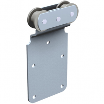 Monture sur plat avec 2 galets en Delrin pour rail 50x40 mm Mantion 0251D - Lot de 2