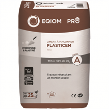 Ciment à maçonner PLASTICEM MC 12,5 EQIOM - Sac de 25 KG