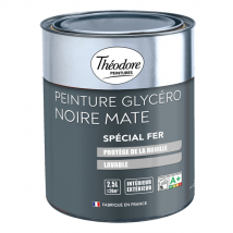 Peinture glycéro antirouille fer Théodore Peintures noir mat pot 2,5L