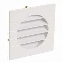 Grille de ventilation spécial façade pour tube PVC - Diamètre 80 mm - Avec moustiquaire - Blanc