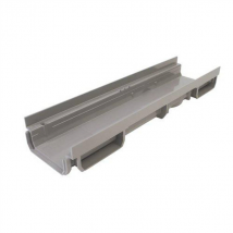 Caniveau bas CONNECTO Nicoll pour collecte des eaux de pluie - Longueur 500 mm - PVC - Gris