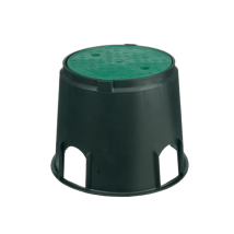 Regard mini rond vannes arrosage enterré Ø20 cm H23 cm Couvercle vert