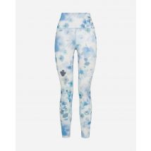 Deha Fiori W - Leggings - Donna - Azzurro