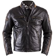 Helstons - Blouson Ace cuir rag marron - S