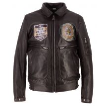 Helstons - Blouson Jet Force cuir rag marron - L
