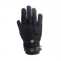 Helstons - Gants Simple Evo hiver tissu cuir noir gold - 11 / XL