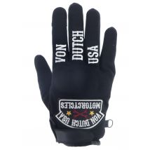 Helstons - Gants Von Dutch Key textile cuir noir - 8 / S