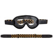 Ethen - Masque Moto Scrambler Damier Noir Jaune, photochromique