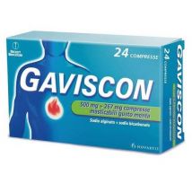 Gaviscon compresse per il bruciore di stomaco occasionale doppia concentrazione gusto menta 24 compresse masticabili