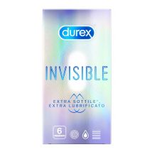 Durex invisible extra lubrificati profilattici sottili 6 pezzi