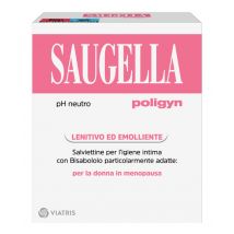 Saugella poligyn salviettine intime per donne in menopausa o con bruciore ph neutro 7.0 10 bustine