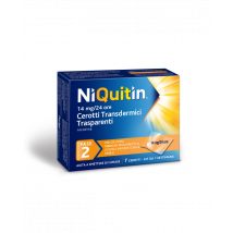 Niquitin cerotti 24 ore 2° fase per aiutare a smettere di fumare 14mg 7 cerotti transdermici