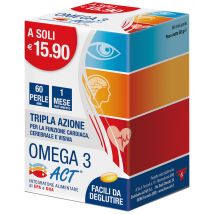 Omega 3 Act per la funzione cardiaca, visiva e cerebrale 60 mini perle