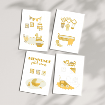Coffret peinture au numéro Dans la chambre de bébé par Salut Irène - Cartes à peindre - Colibri Peinture