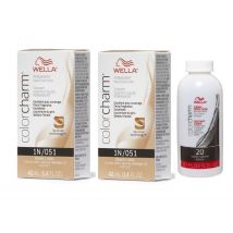 Wella Color Charm 1N Black Permanent Hair Dye - 1N(2)+Dev(Vol.20)3.6oz