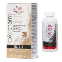 Wella Color Charm 4N Medium Brown Permanent Liquid Hair Colour - 4N+Dev(Vol.20)3.6oz