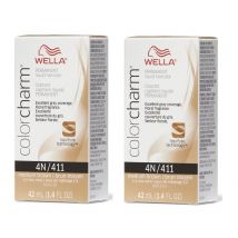 Wella Color Charm 4N Medium Brown Permanent Liquid Hair Colour - 4N - (2pks)