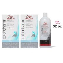 Wella Color Charm T14 Pale Ash Blonde Permanent Hair Toner - Pale Ash Blonde, 2 Hair Toners, 6%/20 Volume Developer (32oz)