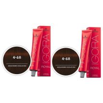 Schwarzkopf Igora Royal 4-68 Medium Brown Chocolate Red Permanent Color - 2 Hair Colours