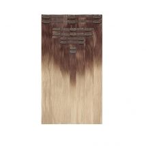 Human Hair Seamless Clip-In Extensions 16" 160g - Caffe Latte