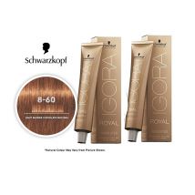 Schwarzkopf Igora Royal 8-60 Light Blonde Chocolate Natural Permanent Color - 2pks