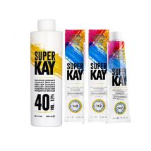 Super Kay 9.1 Ash Very Light Blond Permanent Hair Color Cream - 12%/40 Volume, Super Kay (2pks)