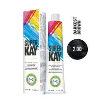 Super Kay 2.00 Darkest Brown Permanent Hair Color Cream 180ml - Super Kay (1pk)