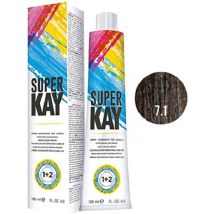 Super Kay 7.1 Ash Blond Permanent Hair Color Cream 180ml - Super Kay (1pks)
