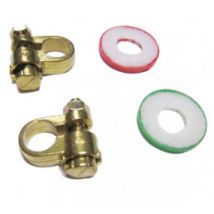 2 Cosses Laiton Pour Batterie Avec Rondelles Anti-sulfate