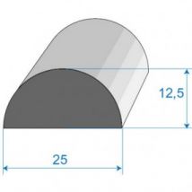 Joint Caoutchouc Demi-lune - 25 X 12.5 Mm