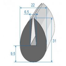 Abschlussdichtung In U-Profile – 22 X 31 Mm