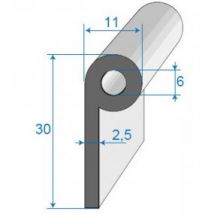 Joint Bas De Porte À Bourrelet - 11 X 30 Mm