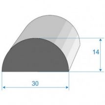 Halbmond-Gummidichtung - 30 X 14 Mm