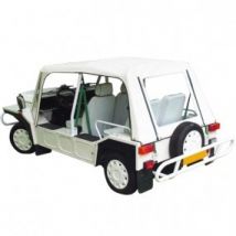 Capota Con Puertas Para Mini Moke Cagiva Descapotable En Vinilo Blanco Con Acabados En Blanco