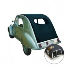 Capota macia Citroen 2CV descapotável longo em algodão preto com fecho externo