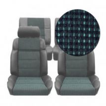Garnitures Siège Avant Et Arrière En Cuir Noir Et Tissu Quartet Vert Sorento 205 GTI