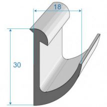 Joint De Montant De Pare-brise Adaptable Peugeot 504 Cabriolet - 18 X 30 Mm