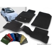 Tapis Auto Avant Et Arrière Sur-mesure Fiat 500 C Cabriolet Velours Bordé