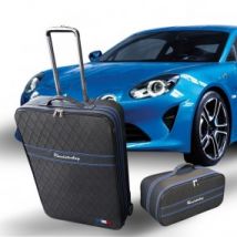 Bagagerie Sur-mesure Alpine A110 (coffres Avant + Arrière) - Coutures Bleues