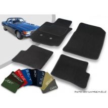Tapis Auto Avant Et Arrière Sur-mesure Mercedes SL - R107 (1971/1989) Cabriolet Velours Bordé