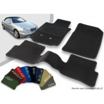 Tapis Auto Avant Et Arrière Sur-mesure Mercedes CLK 208 Cabriolet Velours Bordé