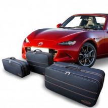 Maßgeschneiderte Kofferset (Gepäck) Mazda MX5 ND RF - Braune Nähte