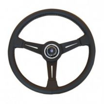 Volant En Cuir Noir Et Branches En Alu Noir NARDI Classic Line Pour Bianchina Eden Roc
